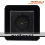 پریز برق ساده ارس متال سیلور زه مشکی میان مشکی ایران الکتریک - تصویر 2