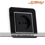 پریز برق ساده ارس متال سیلور زه مشکی میان مشکی ایران الکتریک