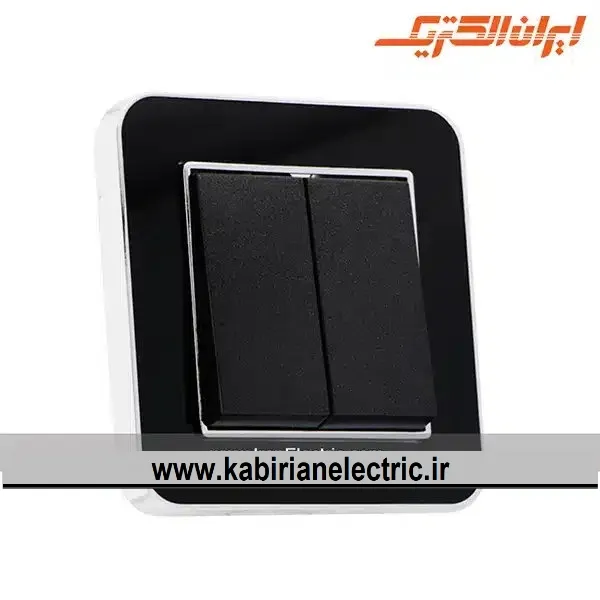 KB-001052 کلید دو پل ارس متال سیلور زه مشکی میان مشکی ایران الکتریک - تصویر 1