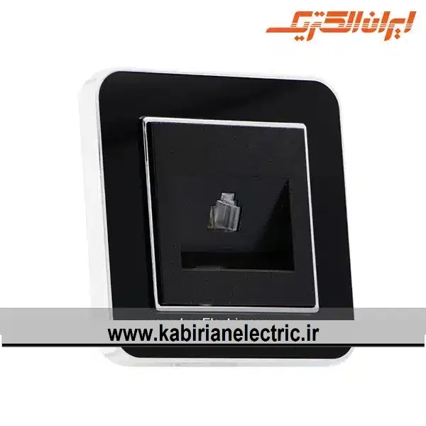 KB-001057 سوکت تلفن ارس متال سیلور زه مشکی میان مشکی ایران الکتریک - تصویر 1