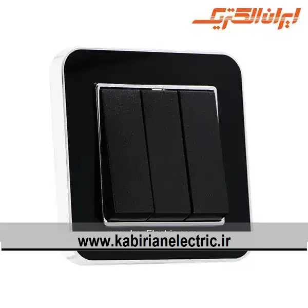 KB-001067 کلید سه پل ارس متال سیلور زه مشکی میان مشکی ایران الکتریک - تصویر 1