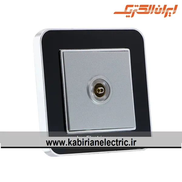 KB-001078 پریز آنتن TV ارس متال سیلور زه مشکی میان نقره ای ایران الکتریک - تصویر 1
