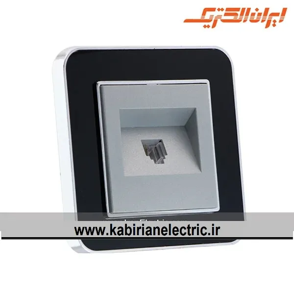 KB-001085 سوکت تلفن ارس متال سیلور زه مشکی میان نقره ای ایران الکتریک - تصویر 1