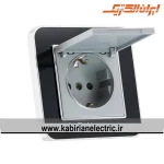 پریز برق ارت دربدار ارس متال سیلور زه مشکی میان نقره ای ایران الکتریک