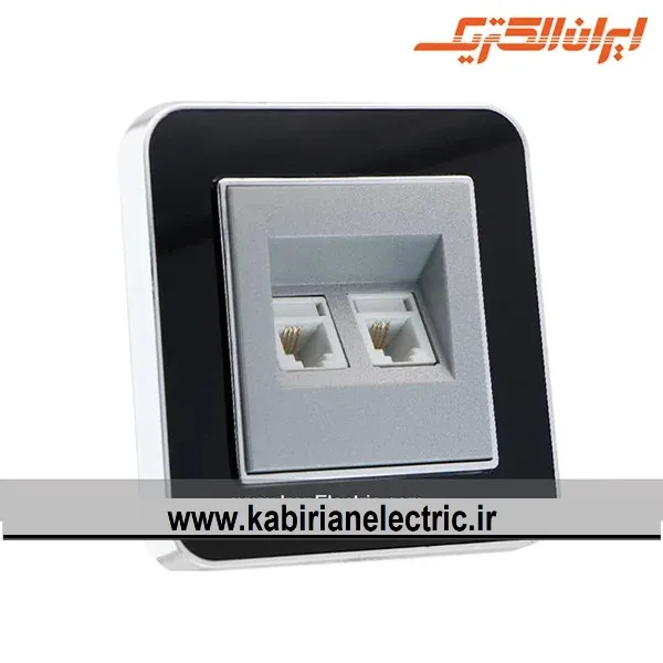 KB-001103 سوکت شبکه کامپیوتر ارس متال سیلور زه مشکی میان نقره ای ایران الکتریک - تصویر 1
