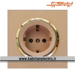 پریز برق ارت سرامیک اسپادانا متال بژ زه طلایی ایران الکتریک - تصویر 2