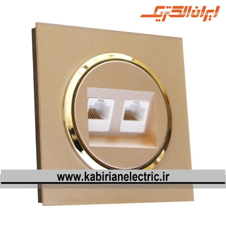 KB-001130 سوکت شبکه کامپیوتر اسپادانا متال بژ زه طلایی ایران الکتریک - تصویر 1