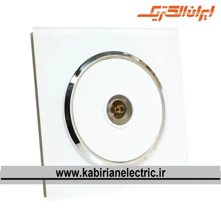 KB-001133 پریز آنتن TV اسپادانا متال سفید زه سیلور ایران الکتریک - تصویر 1