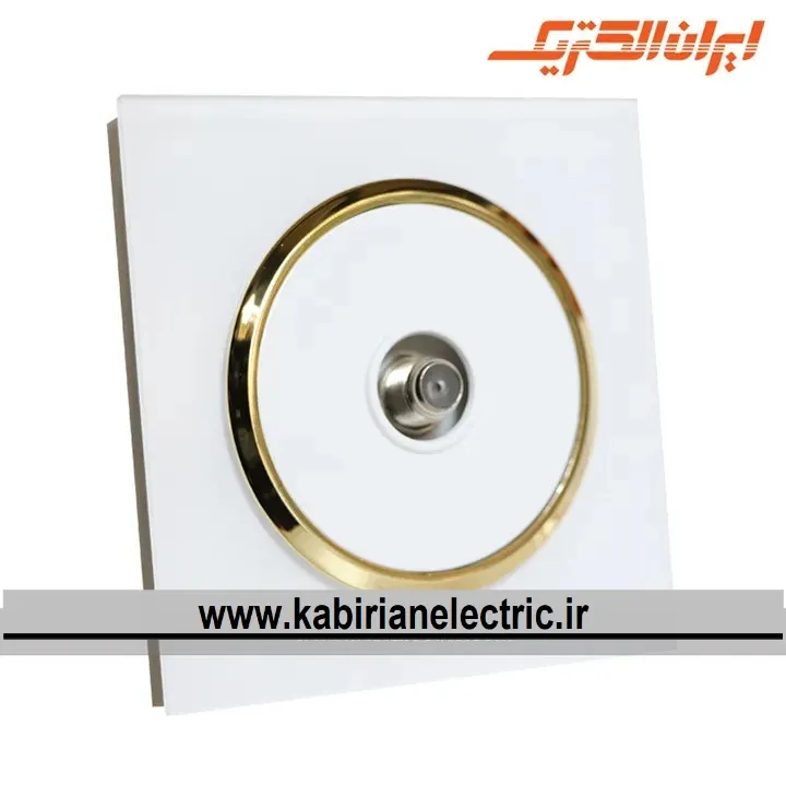 KB-001168 پریز آنتن SAT اسپادانا متال سفید زه طلایی ایران الکتریک - تصویر 1