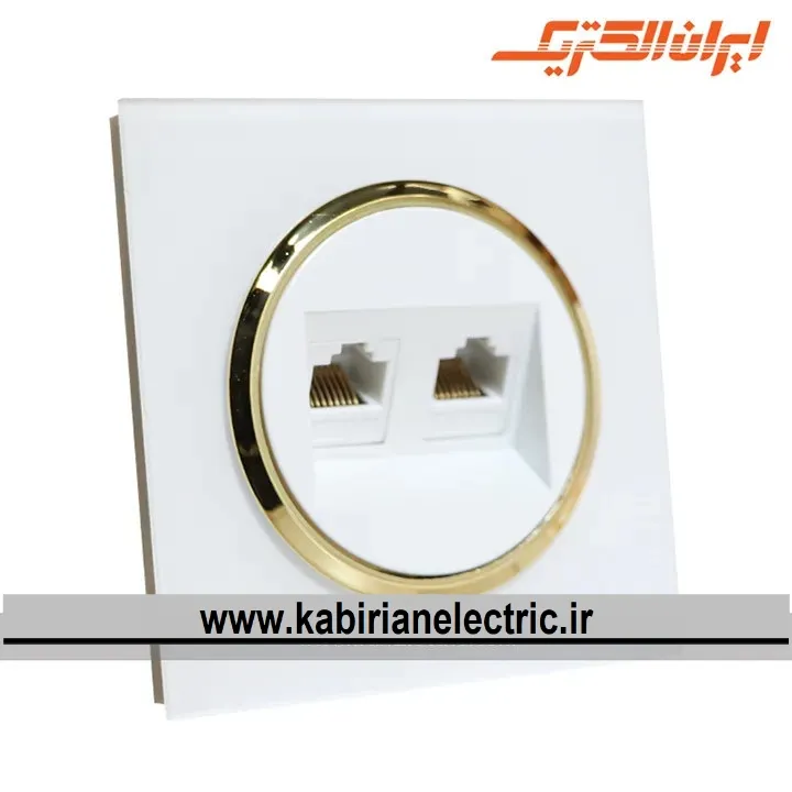 KB-001184 سوکت شبکه کامپیوتر اسپادانا متال سفید زه طلایی ایران الکتریک - تصویر 1