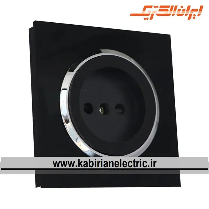 KB-001185 پریز برق ساده اسپادانا متال مشکی زه سیلور ایران الکتریک - تصویر 1