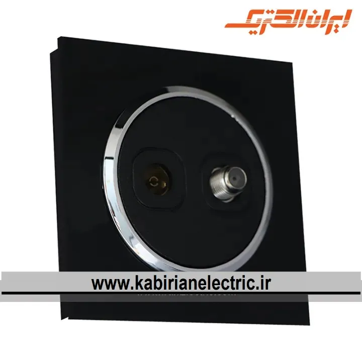 KB-001201 پریز آنتن دوتایی TV-SAT اسپادانا متال مشکی زه سیلور ایران الکتریک - تصویر 1