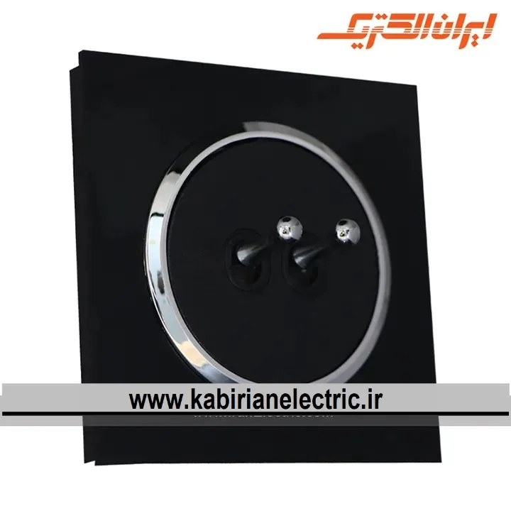 KB-001202 کلید دو پل اهرمی اسپادانا متال مشکی زه سیلور ایران الکتریک - تصویر 1