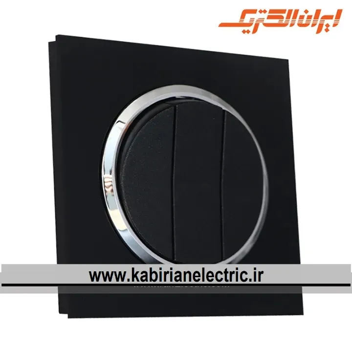 KB-001203 کلید سه پل اسپادانا متال مشکی زه سیلور ایران الکتریک - تصویر 1