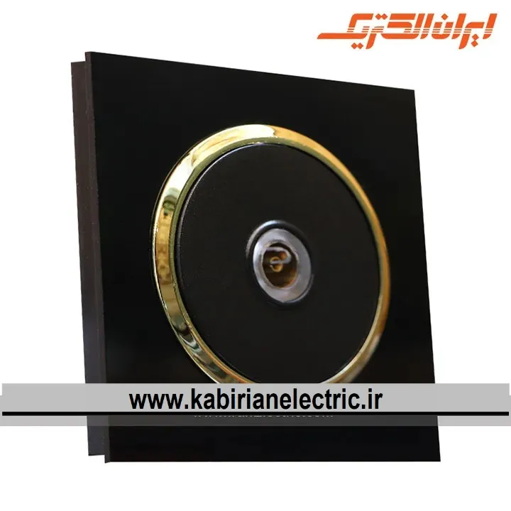 KB-001214 پریز آنتن TV اسپادانا متال مشکی زه طلایی ایران الکتریک - تصویر 1