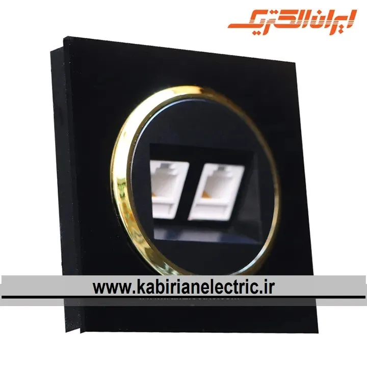 KB-001238 سوکت شبکه کامپیوتر اسپادانا متال مشکی زه طلایی ایران الکتریک - تصویر 1