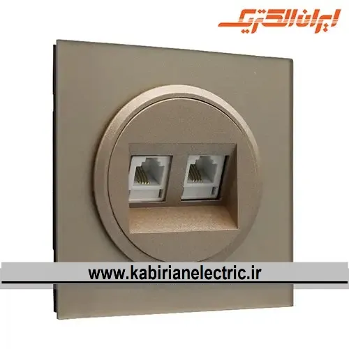 KB-001258 سوکت تلفن دوتایی اسپادانا بژ زه بژ ایران الکتریک - تصویر 1