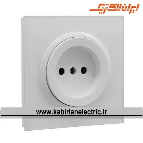 KB-001266 پریز برق ساده اسپادانا سفید زه سفید ایران الکتریک - تصویر 1