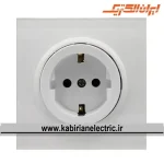 پریز برق ارت سرامیک اسپادانا سفید زه سفید ایران الکتریک - تصویر 2
