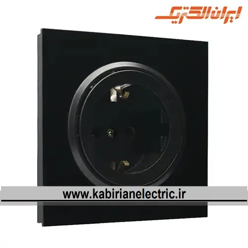 KB-001307 پریز برق ارت سرامیک اسپادانا مشکی زه مشکی ایران الکتریک - تصویر 1