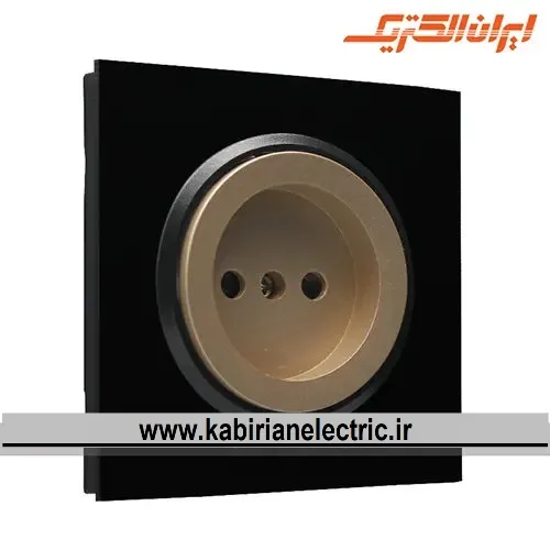 KB-001320 پریز برق ساده اسپادانا مشکی میان بژ ایران الکتریک - تصویر 1