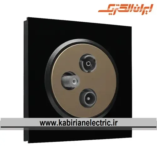 KB-001344 پریز آنتن RD-SAT-TV اسپادانا مشکی میان بژ ایران الکتریک - تصویر 1