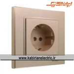 پریز برق ارت سرامیک برلیان بژ ایران الکتریک
