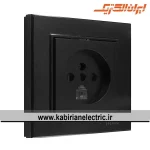 پریز تلفن دوکاره برلیان مشکی ایران الکتریک