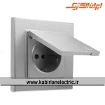 پریز برق ارت دربدار برلیان نقره ای ایران الکتریک
