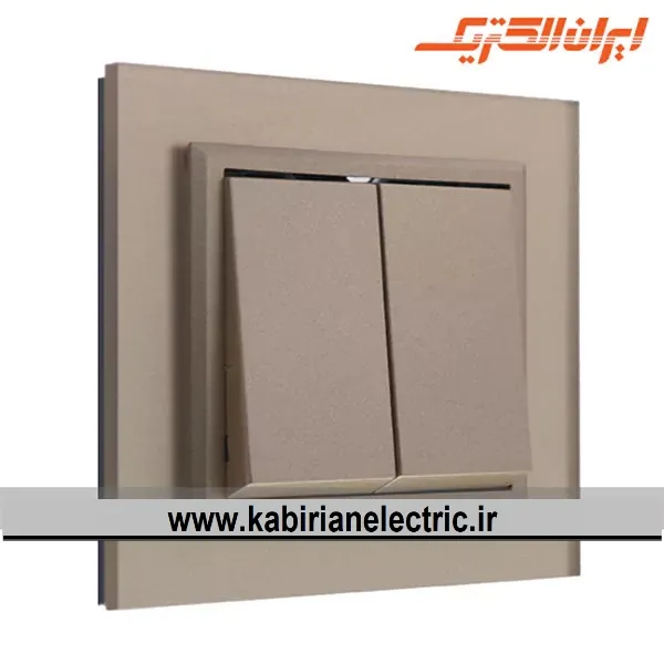 KB-001513 کلید دو پل برلیان پلکسی بژ ایران الکتریک - تصویر 1