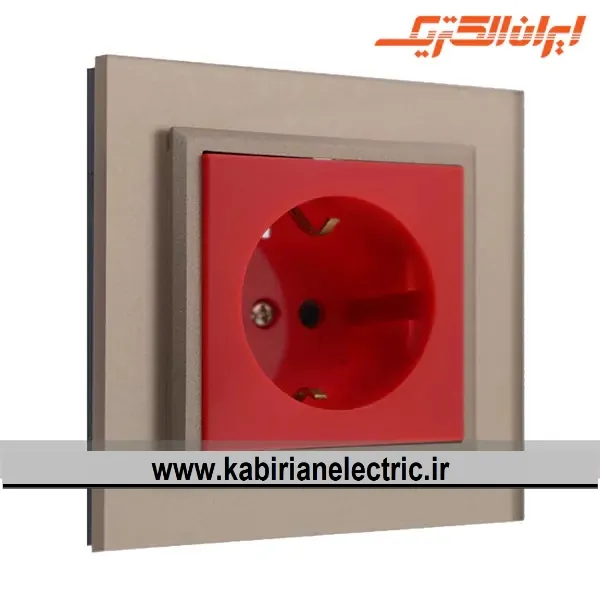 KB-001517 پریز برق UPS برلیان پلکسی بژ ایران الکتریک - تصویر 1
