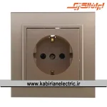 پریز برق ارت سرامیک برلیان پلکسی بژ ایران الکتریک - تصویر 2
