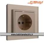 پریز برق ارت سرامیک برلیان پلکسی بژ ایران الکتریک