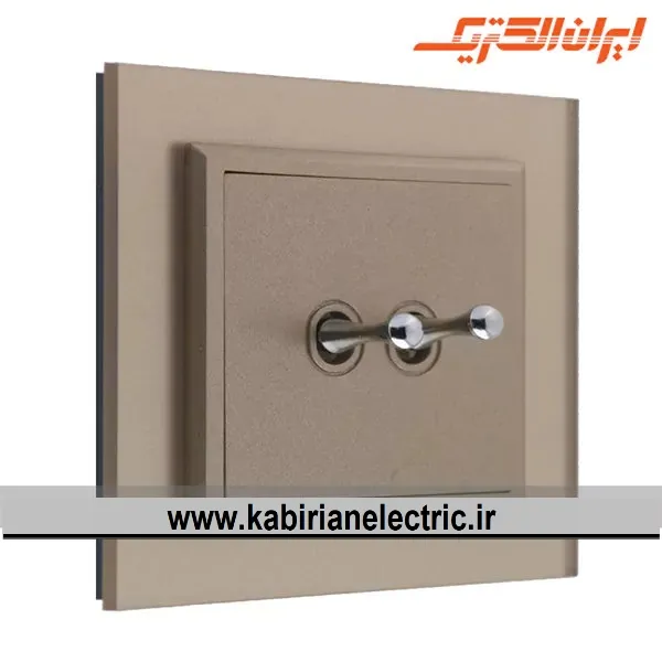 KB-001527 کلید دو پل اهرمی برلیان پلکسی بژ ایران الکتریک - تصویر 1