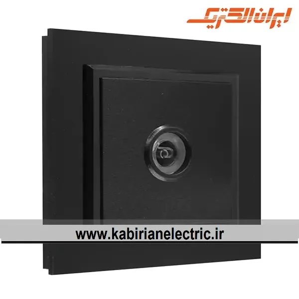 KB-001539 پریز آنتن TV برلیان پلکسی مشکی ایران الکتریک - تصویر 1