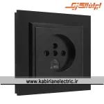 پریز تلفن دوکاره برلیان پلکسی مشکی ایران الکتریک