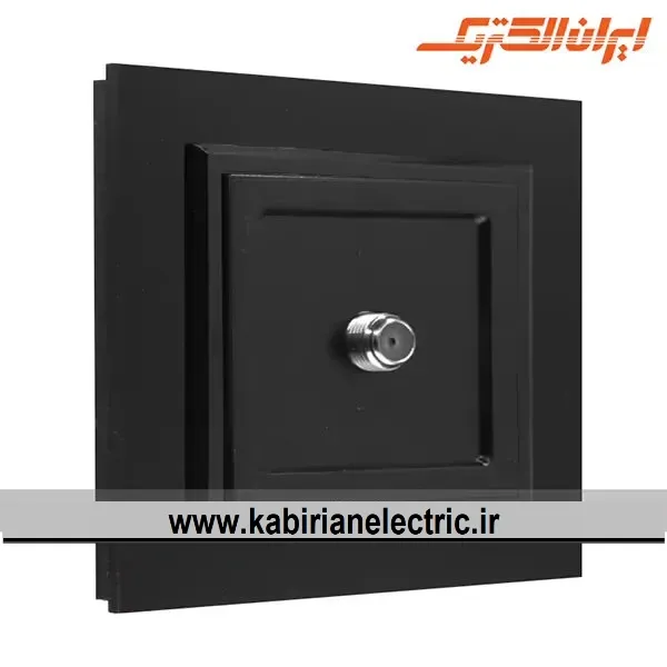 KB-001547 پریز آنتن SAT برلیان پلکسی مشکی ایران الکتریک - تصویر 1