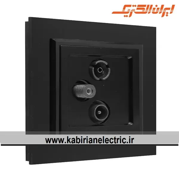 KB-001562 پریز آنتن RD-SAT-TV برلیان پلکسی مشکی ایران الکتریک - تصویر 1