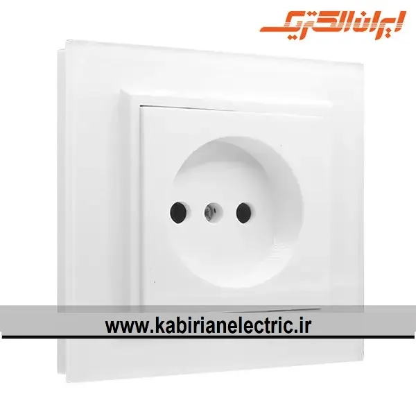 KB-001565 پریز برق ساده برلیان پلکسی سفید ایران الکتریک - تصویر 1