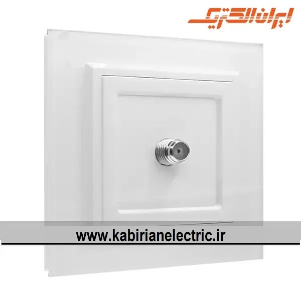 KB-001575 پریز آنتن SAT برلیان پلکسی سفید ایران الکتریک - تصویر 1