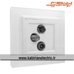 پریز آنتن RD-SAT-TV برلیان پلکسی سفید ایران الکتریک