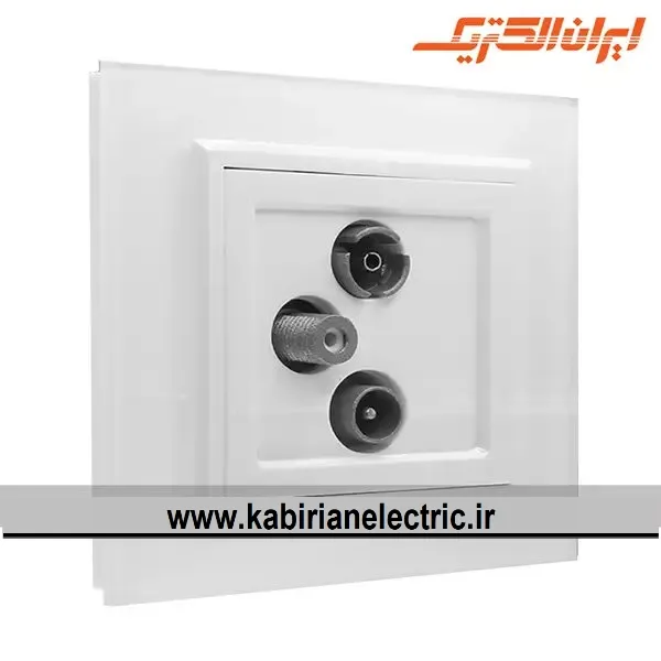 KB-001590 پریز آنتن RD-SAT-TV برلیان پلکسی سفید ایران الکتریک - تصویر 1