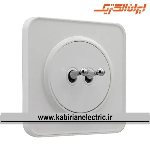KB-001667 کلید دو پل اهرمی اسپیناس سفید زه سفید ایران الکتریک - تصویر 1