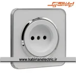 پریز برق ساده اسپیناس سیلور زه سفید میان سفید ایران الکتریک