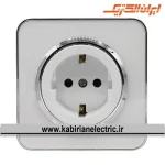 پریز برق ارت سرامیک اسپیناس سیلور زه سفید میان سفید ایران الکتریک - تصویر 2