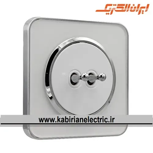 KB-001695 کلید دو پل اهرمی اسپیناس سیلور زه سفید میان سفید ایران الکتریک - تصویر 1