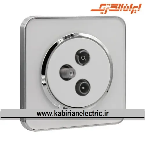 KB-001702 پریز آنتن RD-SAT-TV اسپیناس سیلور زه سفید میان سفید ایران الکتریک - تصویر 1