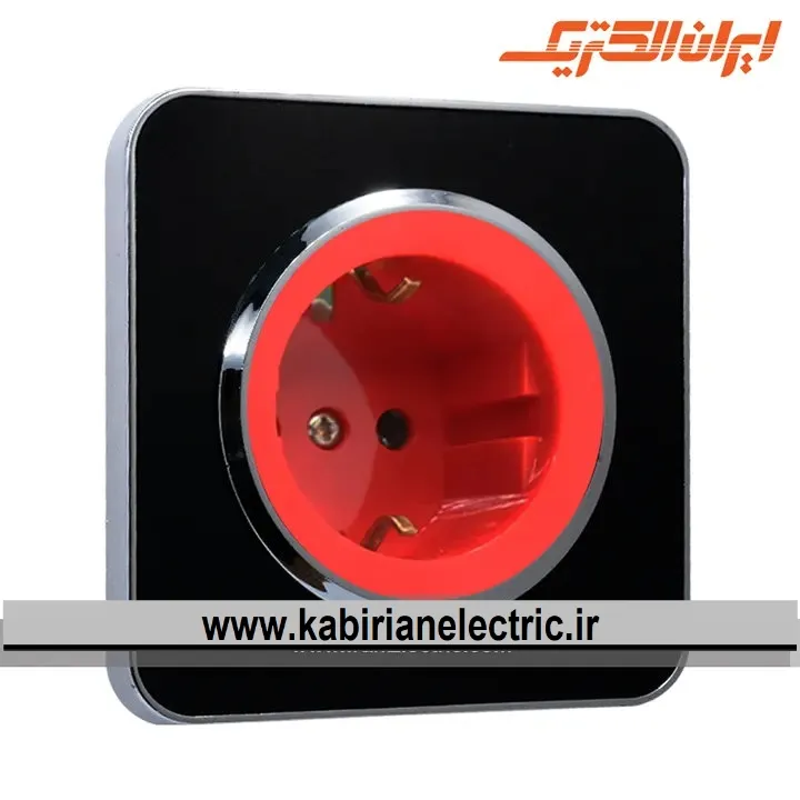 KB-001713 پریز برق UPS اسپیناس سیلور زه مشکی میان مشکی ایران الکتریک - تصویر 1