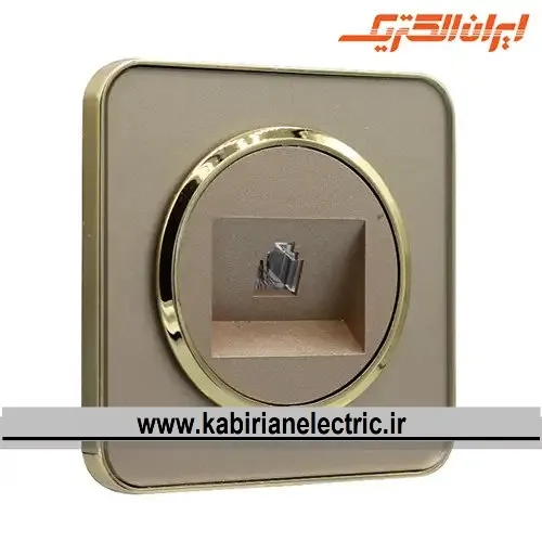 KB-001742 سوکت تلفن اسپیناس طلایی زه بژ میان بژ ایران الکتریک - تصویر 1