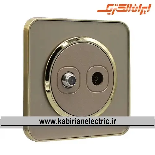 KB-001750 پریز آنتن دوتایی TV-SAT اسپیناس طلایی زه بژ میان بژ ایران الکتریک - تصویر 1